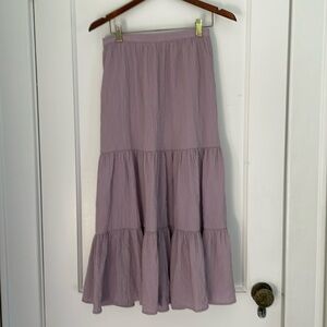 Urban Outfitters Odessa Tiered lilac midi skirt